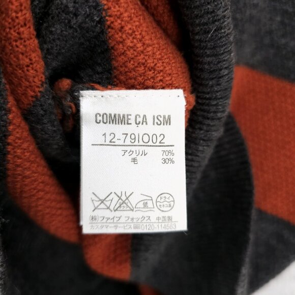 COMME CA ISM Knit Top Gray Orange Colorblock Stripe Women's MEDIUM - Picture 6 of 9